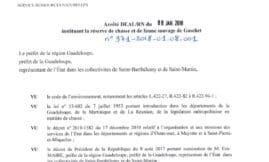 Arrêté DEAL/RN 2018 - réserve chasse et faune sauvage de Gaschet