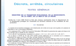 Arrêté de protection oiseau