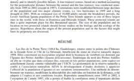 POPULATION IGUANE DES PETITES ANTILLES À PETITE TERRE 1995-2002